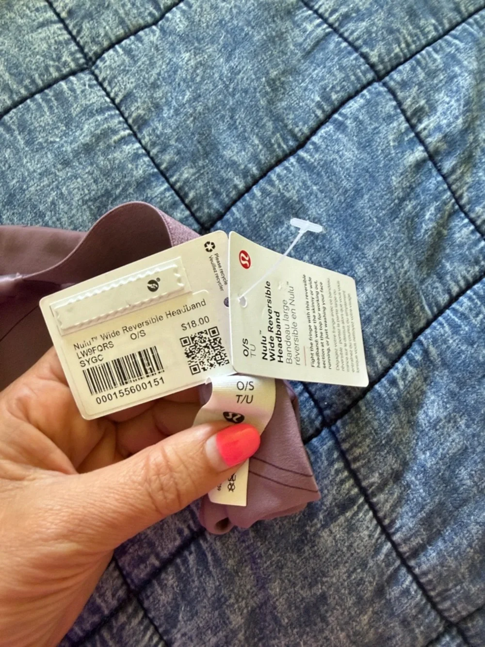 Lululemon Nulu wide Reversible Headband Lavender - Picture 3 of 3